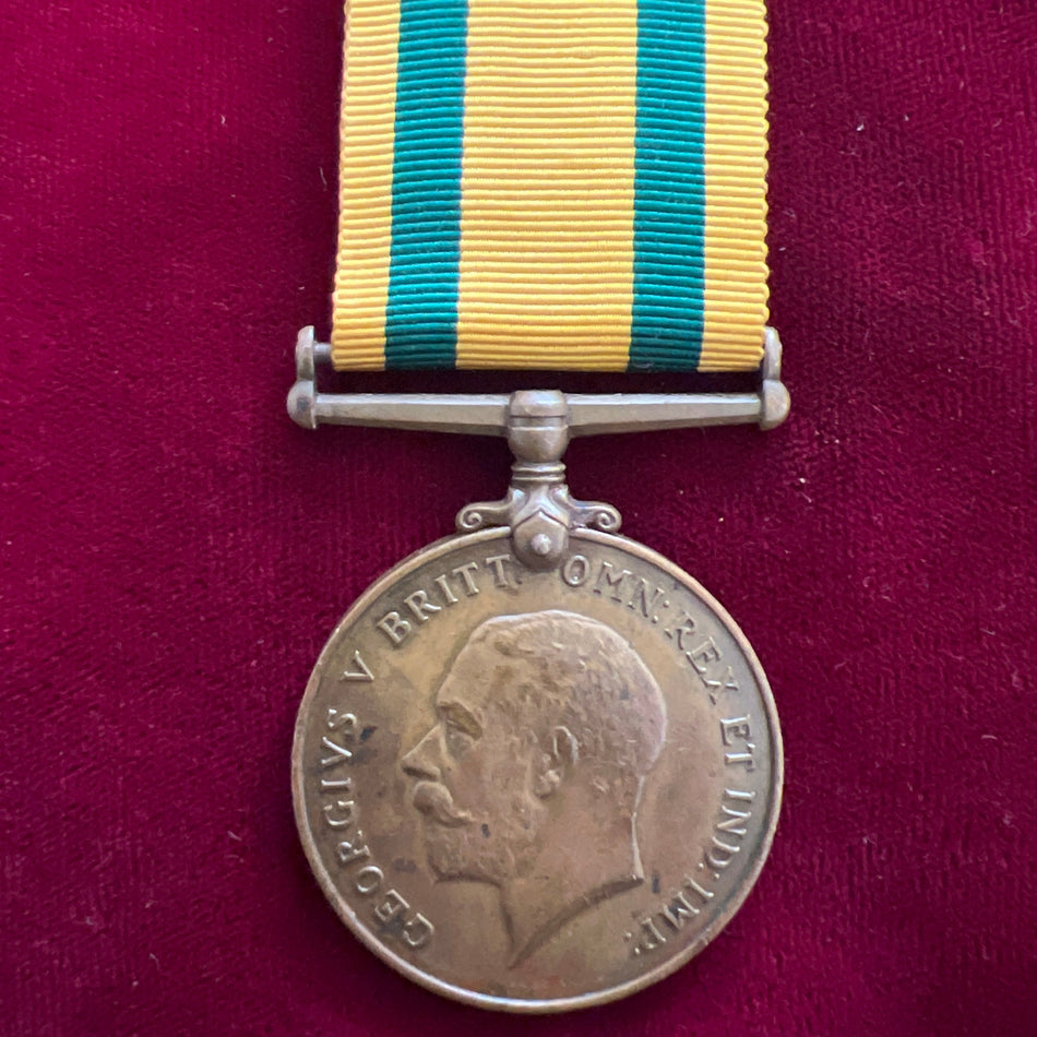 Territorial War Medal 1914-1918 to 1507 Private H. W. Purchase, Somerset Light Infantry, some wear