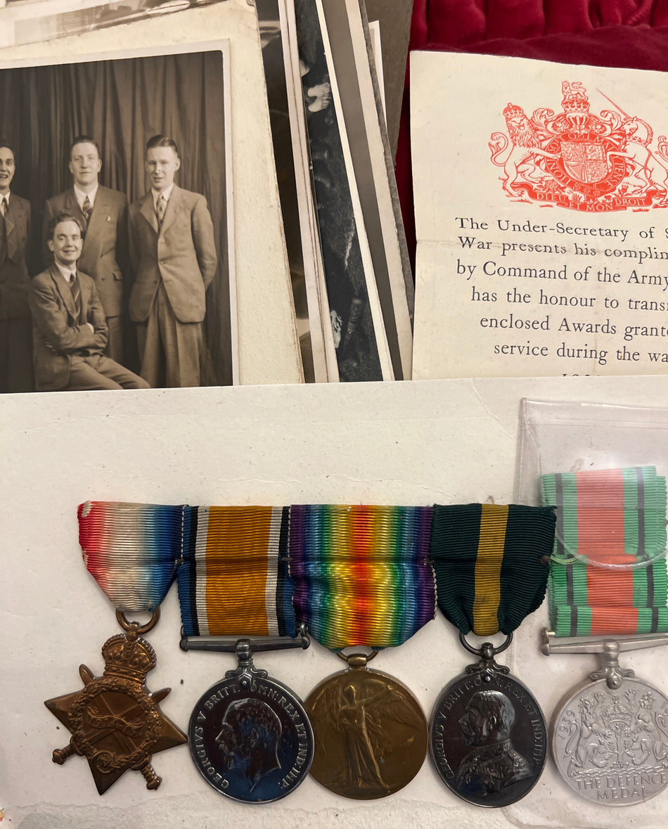 Territorial group of 5 to 115, Sergeant Thomas Bossward, 4th Territorial Battalion, South Lancashire Regiment, complete with family photos lot