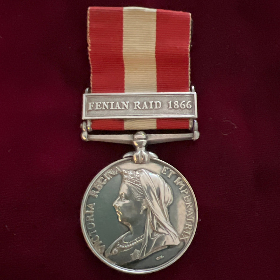 Canada General Service Medal, Fenian Raid 1866, to Private J. H. Clinkunboo, 10 Royal Regiment