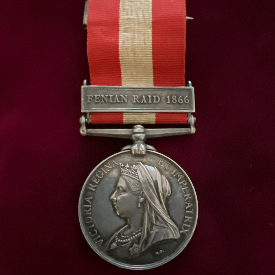 Canada General Service Medal, Fenian Raid 1866 bar, to Lance Corporal H. Walton, 5th Battalion, R.L.I.