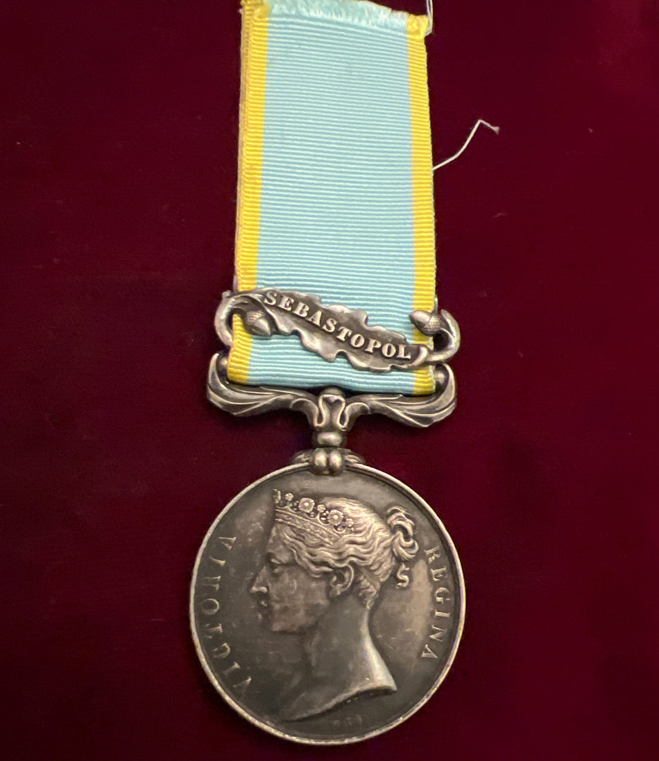 Crimea Medal, Sebastopol bar, to 1880 John McAngles, 89 Regiment, regimental impressed