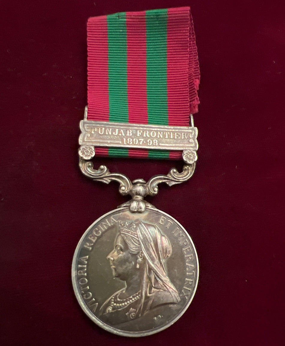 India Medal, Punjab Frontier 1897-98 bar, to 2391 Private A. Watts, Somerset Light Infantry