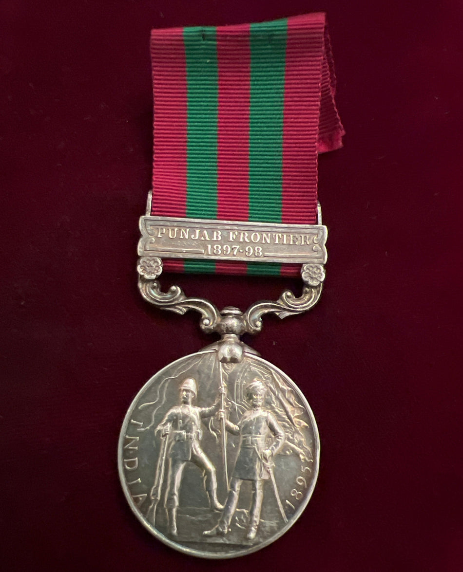 India Medal, Punjab Frontier 1897-98 bar, to 2391 Private A. Watts, Somerset Light Infantry