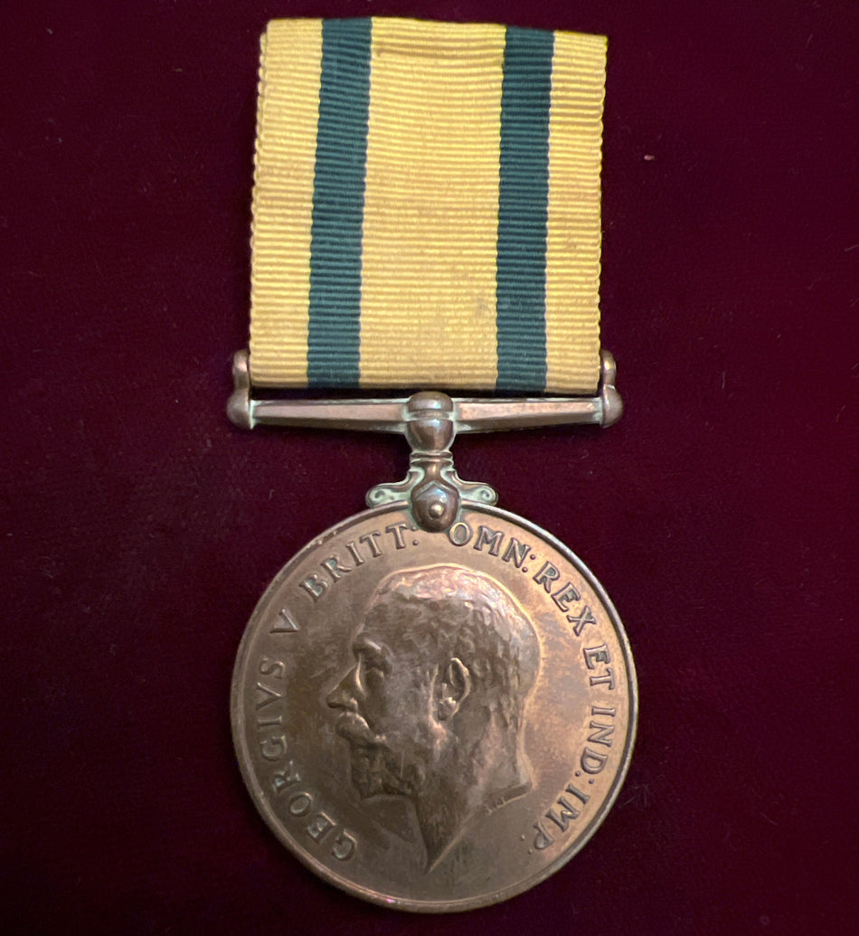 Territorial Force War Medal 1914-18, to 2036 Private J. Partington, Loyal North Lancs. Regiment