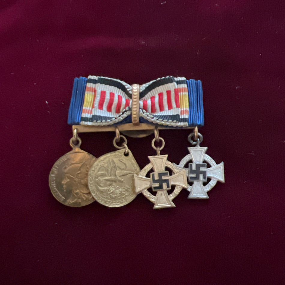 Germany, interesting group of miniatures: German South-West Africa Medal, German China 1900-1901 Medal, Nazi 25 Years Faithful Service Medal and Nazi 40 Years Faithful Service Medal