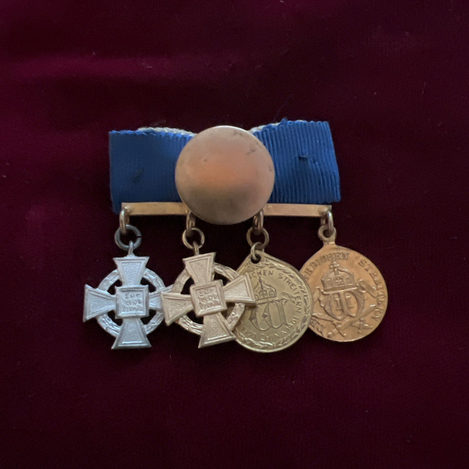 Germany, interesting group of miniatures: German South-West Africa Medal, German China 1900-1901 Medal, Nazi 25 Years Faithful Service Medal and Nazi 40 Years Faithful Service Medal