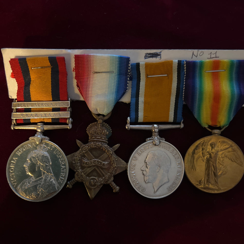 Group of 4 to Private J. Baker, Oxfordshire Light Infantry, served in the Boer War and First World War