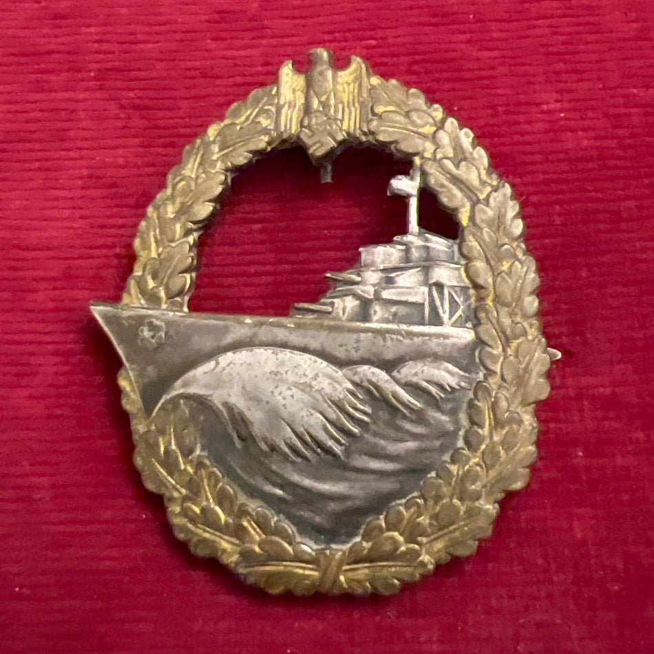 Nazi Germany, Destroyer War Badge, early type, marked Schwerin, a good example of type
