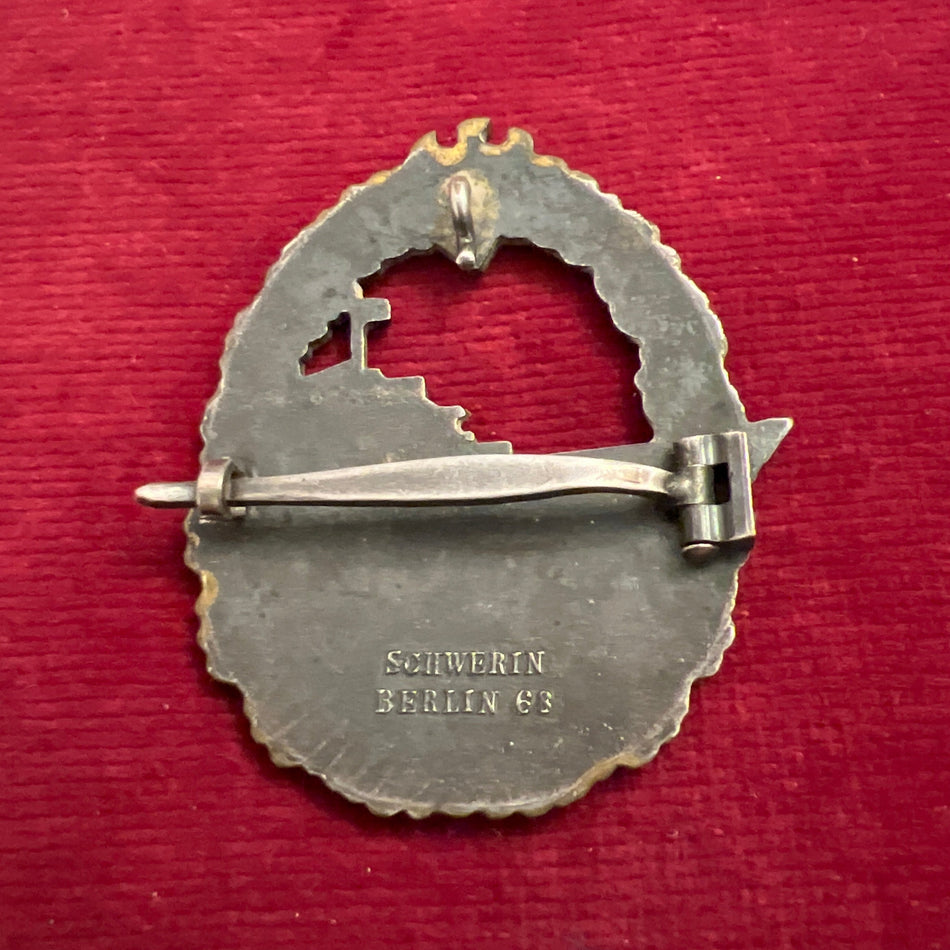 Nazi Germany, Destroyer War Badge, early type, marked Schwerin, a good example of type