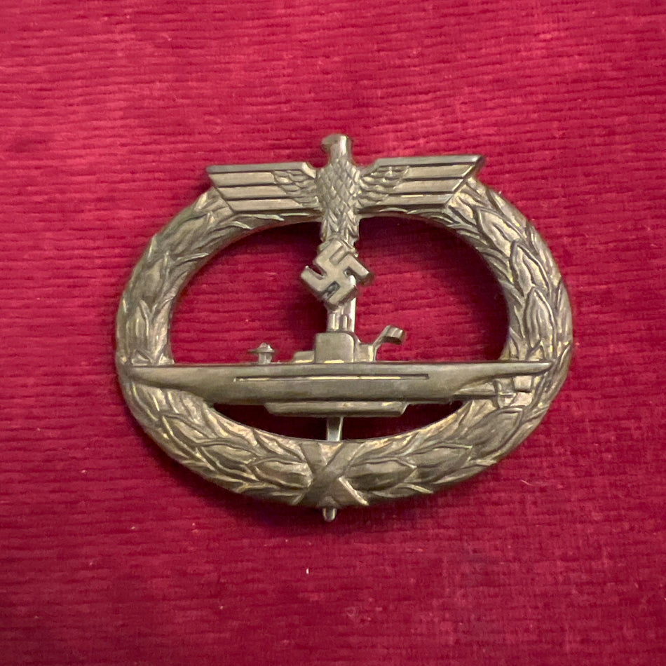 Nazi Germany, U-Boat War Badge, early type, unmarked, cut-out swastika, some wear