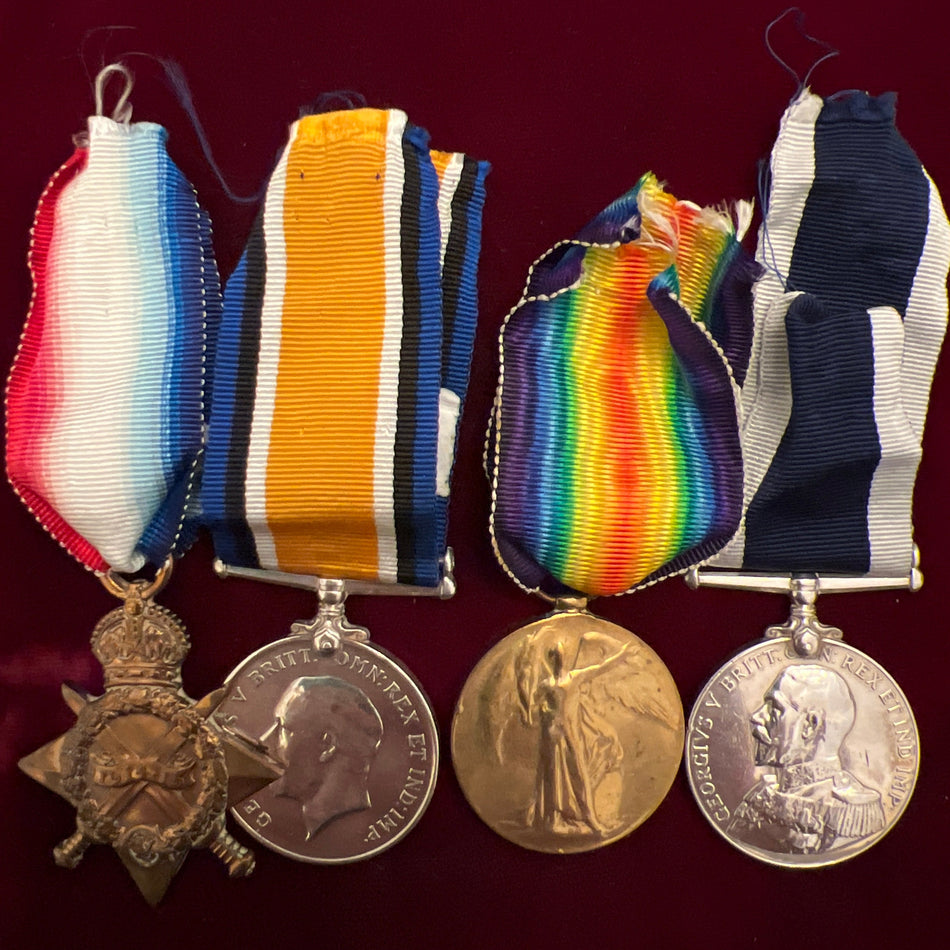 Group of 4 to 12526 Leading Signaller Edward Alfred Taylor, Royal Navy, HMS Valiant, served from 29 June 1911 to 19 November 1928, with copy service papers, 1914-18 Star, British War Medal, Victory Medal and Royal Navy Long Service & Good Conduct Medal