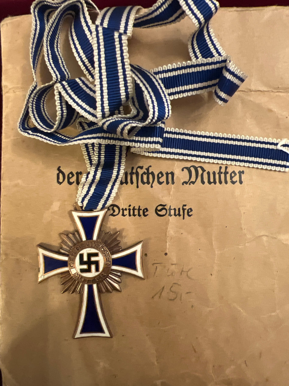 Nazi Germany, Mother's Cross, 3rd class, with original packet of issue