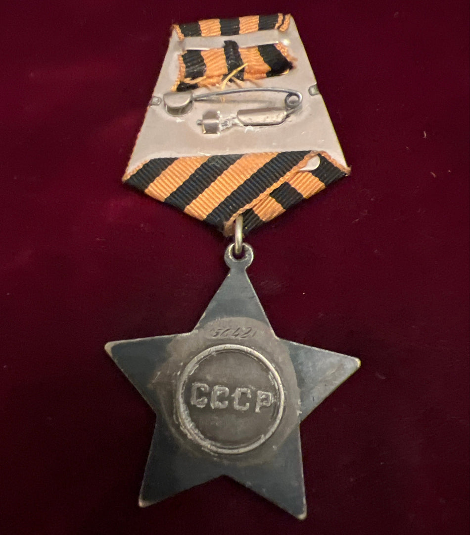 USSR Order of Glory, 3rd Class, to Junior Sergeant Boris Viktorovich Polyansky, Red Army (1943-1947), awarded for gallantry on 23 July 1944 in the Cheretkhov-Korshiv area, restoring communications under fire, see citations