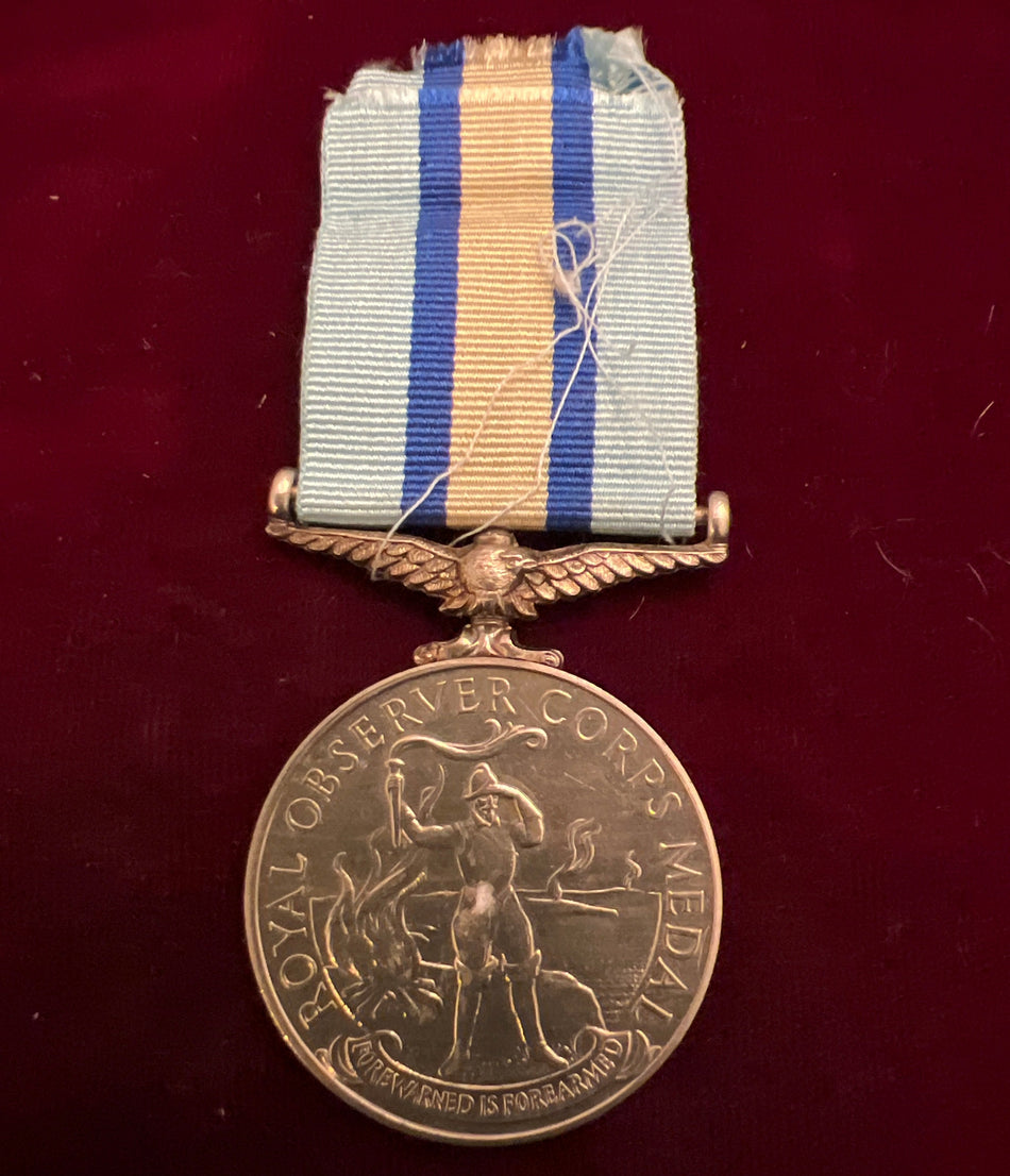 Royal Observer Corps Medal to Chief Observer D. E. Tookey