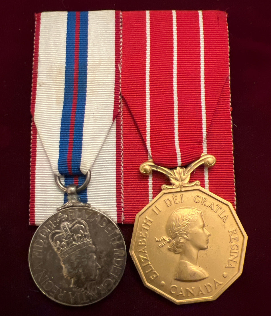 Canada, Queen Elizabeth II Silver Jubilee Medal 1977 (Canadian issue) and Canadian Forces Decoration pair to Lieutenant-Colonel D. T. Osland