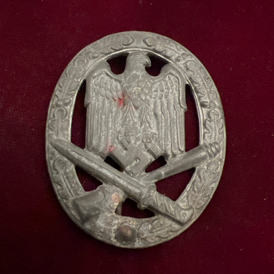 Nazi Germany, General Assault War Badge, late-war, unmarked, small repair to hook, a good example of type