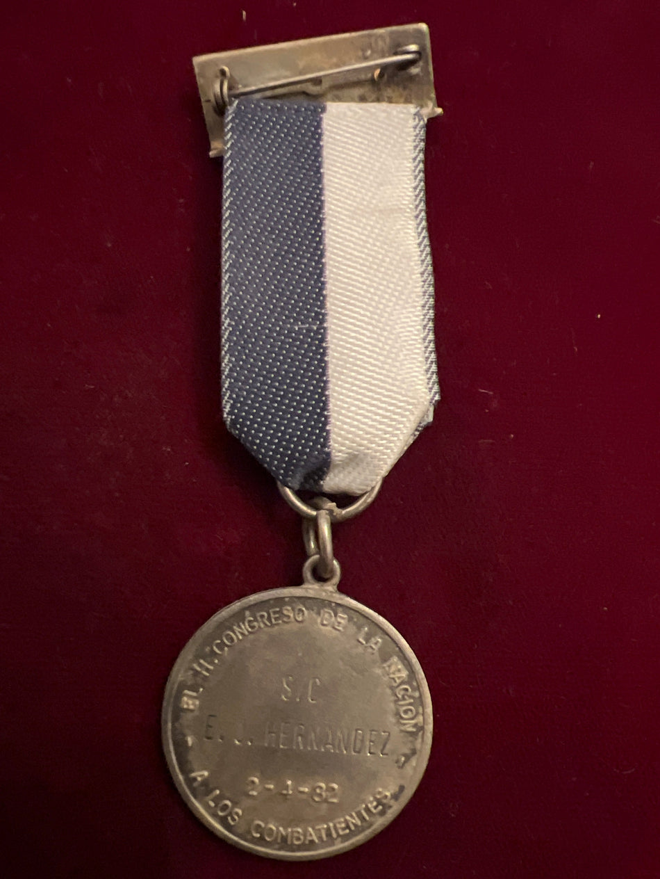 Argentina, medal awarded to all soldiers who served in the Argentina War of 1982, named to S/C E. J. Hernandez, scarce