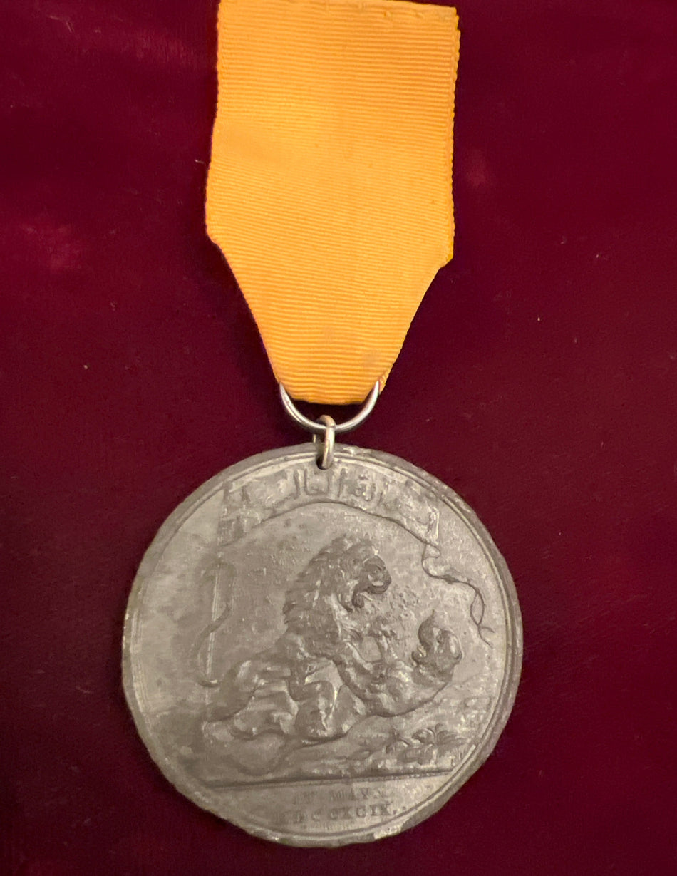 Seringapatam Medal in pewter, 1799, medal is pitted, some wear, scarce in pewter as very few survive