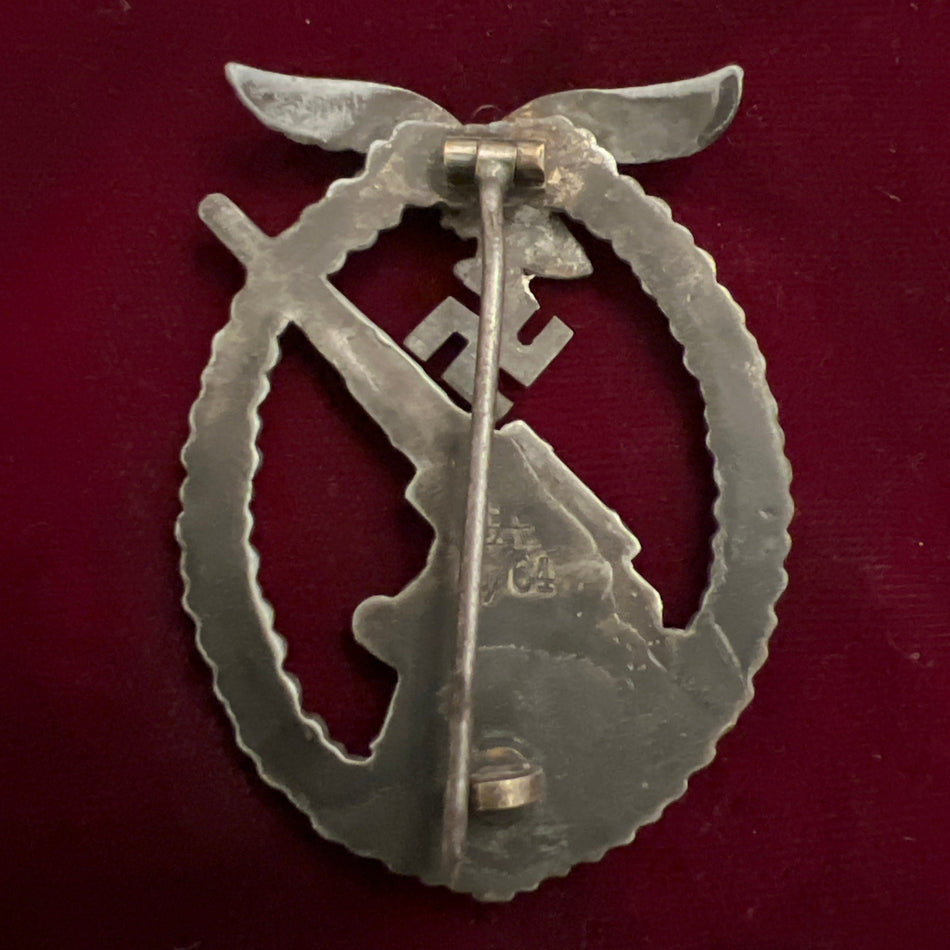Nazi Germany, Luftwaffe Flak Badge, mid-war example, maker marked A.L/64, some wear, scarce