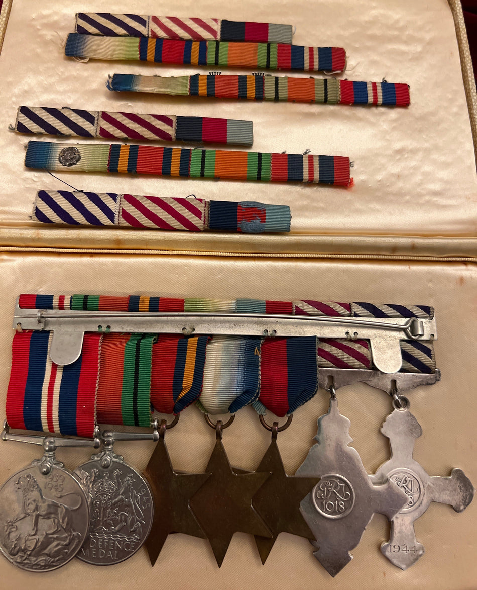 RAF group of 7 to Acting Sqn Ldr Michael George Birt: DFC, AFC, 1939-45 Star, Atlantic Star, Burma Star, Defence and War Medals; No. 27 Sqn, flew Beaufighters on Coastal Command then Mosquitos in Burma; later UK instructor, with ribbons and cuttings