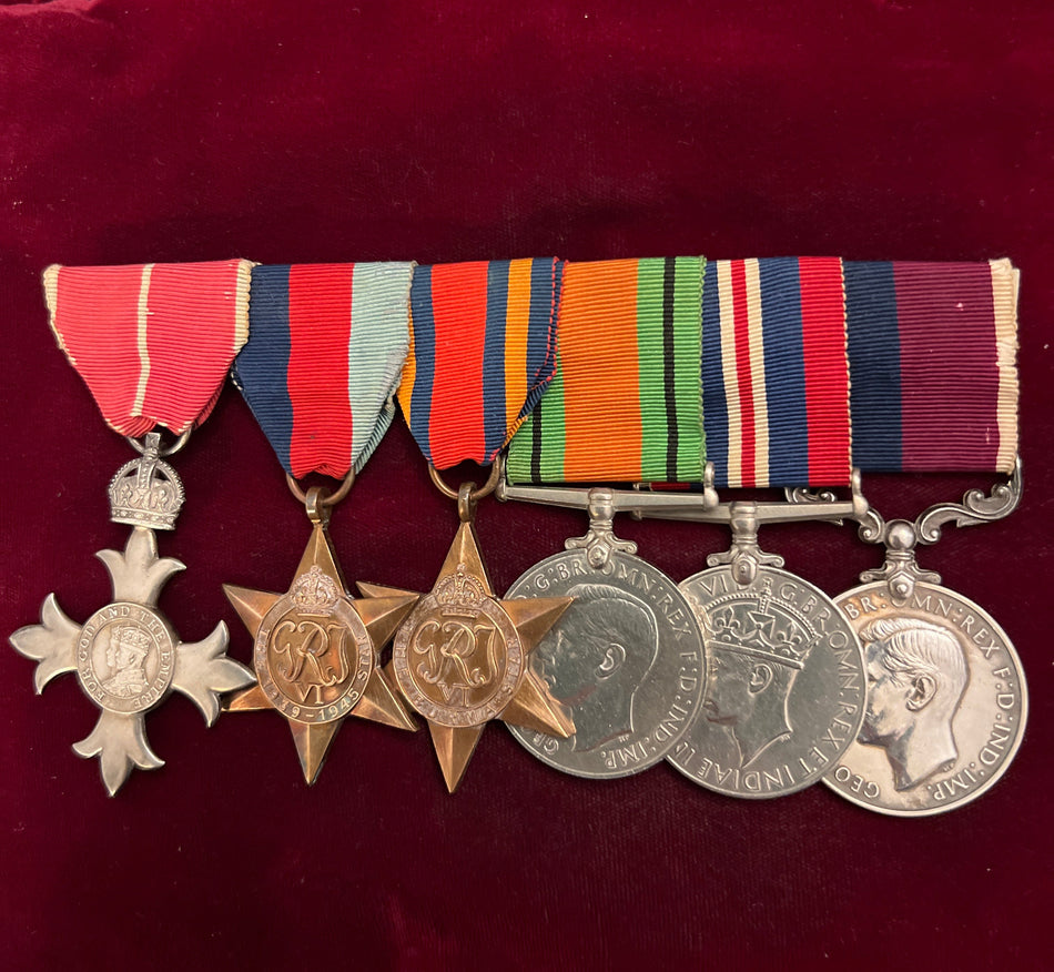 RAF MBE group of 6 to WO Noel Fred Martin, Fitter of Aircraft, served in Burma 1944, awarded the MBE London Gazette 1/1/1945, with copy of service papers, see history