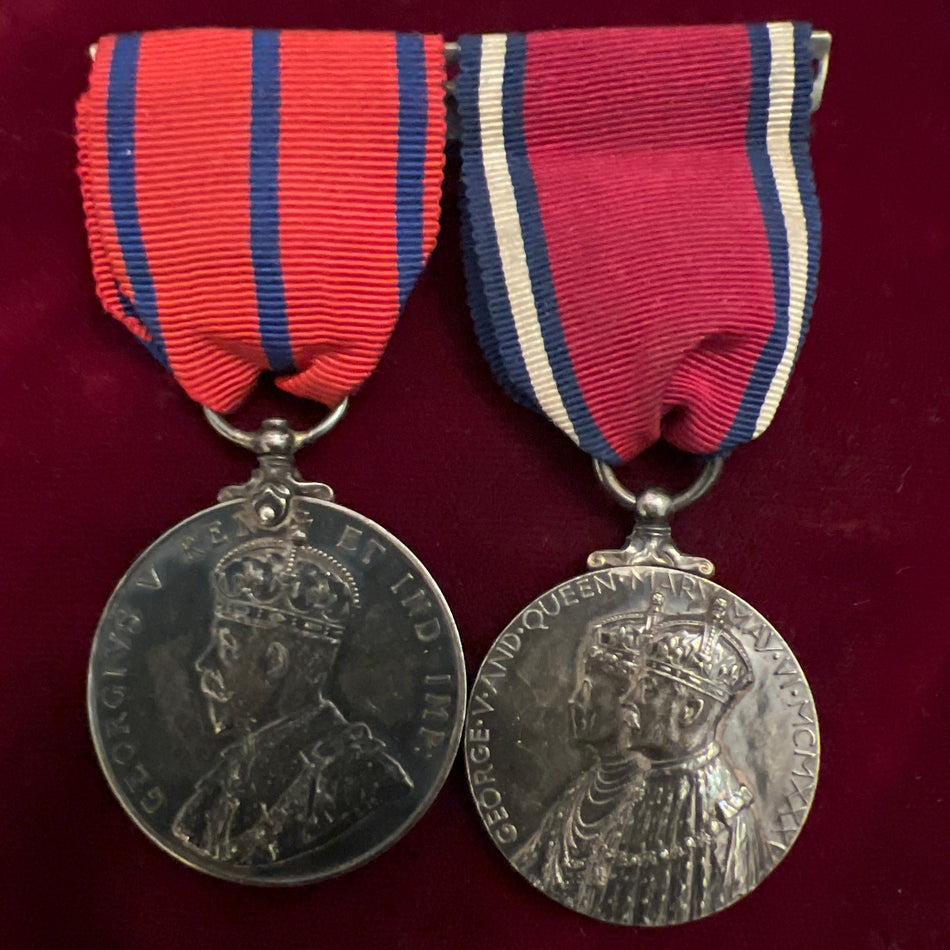 Metropolitan Police Coronation Medal 1911 and Jubilee Medal 1935 pair to PC W. Bailey
