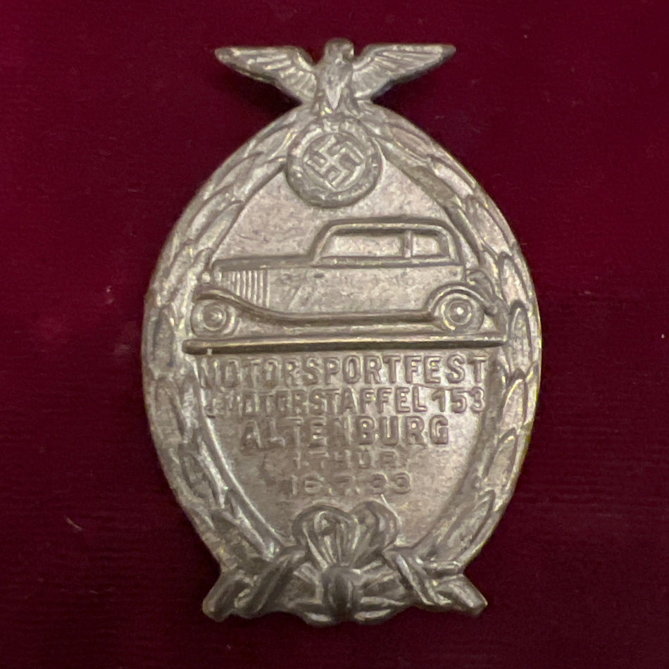 Nazi Germany, rally badge for a motorcar rally in Altenburg 18 July 1933, scarce