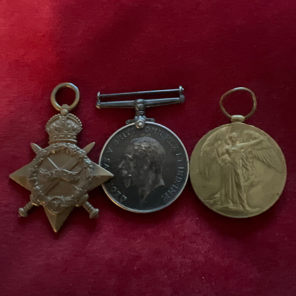 WWI trio to Alfred N. Bailey, North Somerset Yeomanry, France 28/10/1915