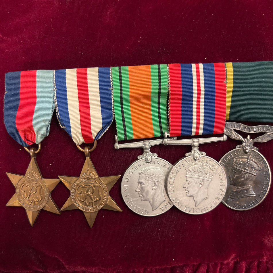 WW2 Territorial Efficiency Medal Group of 5 to 5111599 Private J. J. Thompson, Wiltshire Regiment