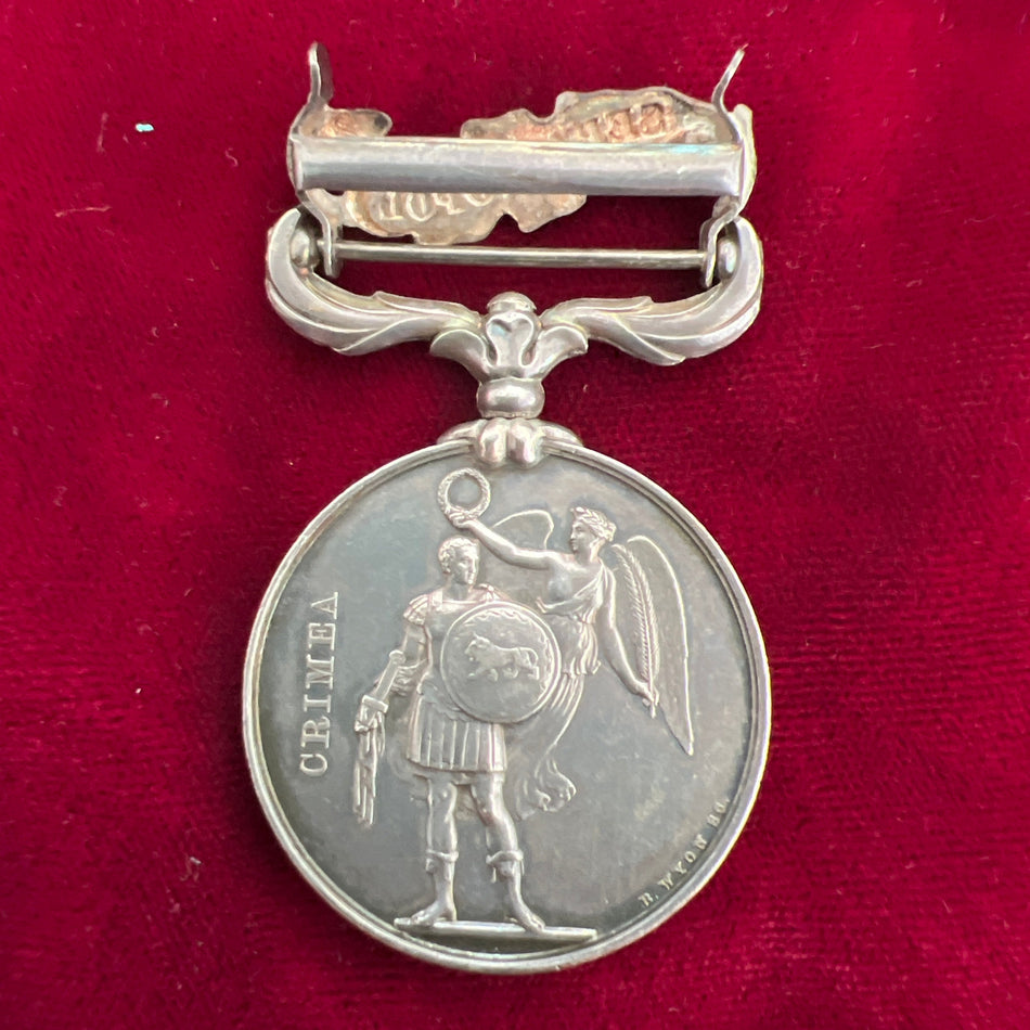 Crimea Medal, Sebastopol bar, to Thomas Wren Carpenter Captain of HMS Britannia, Royal Navy, with a good tone on medal, engraved naming