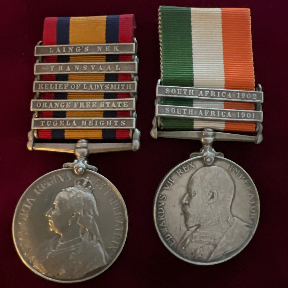 Queen’s South Africa Medal & King’s South Africa Medal pair awarded to 5408 Private J. Appleton, Dorset Regiment, small edge knock to KSA