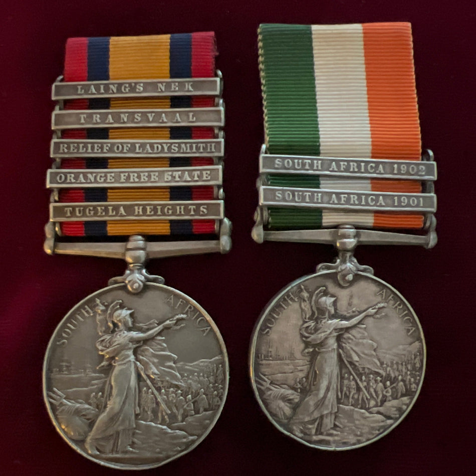Queen’s South Africa Medal & King’s South Africa Medal pair awarded to 5408 Private J. Appleton, Dorset Regiment, small edge knock to KSA