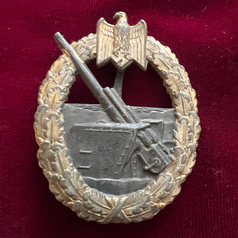 Nazi Germany, Coastal Artillery War Badge, Schwerin, Berlin, a good example of type