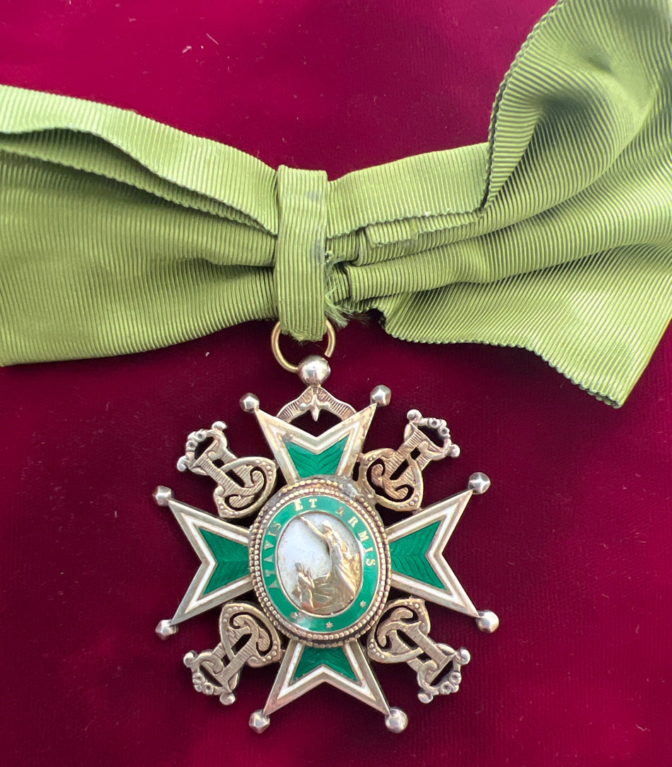 Order of Saint Lazarus, ladies type on a bow, some wear, silver gilt, a good example of type