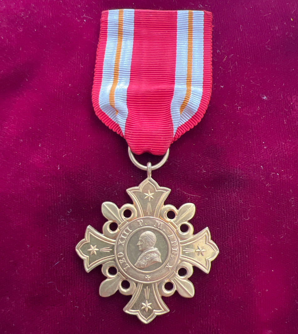 Vatican, Leo XIII pilgrims cross, bronze gilt