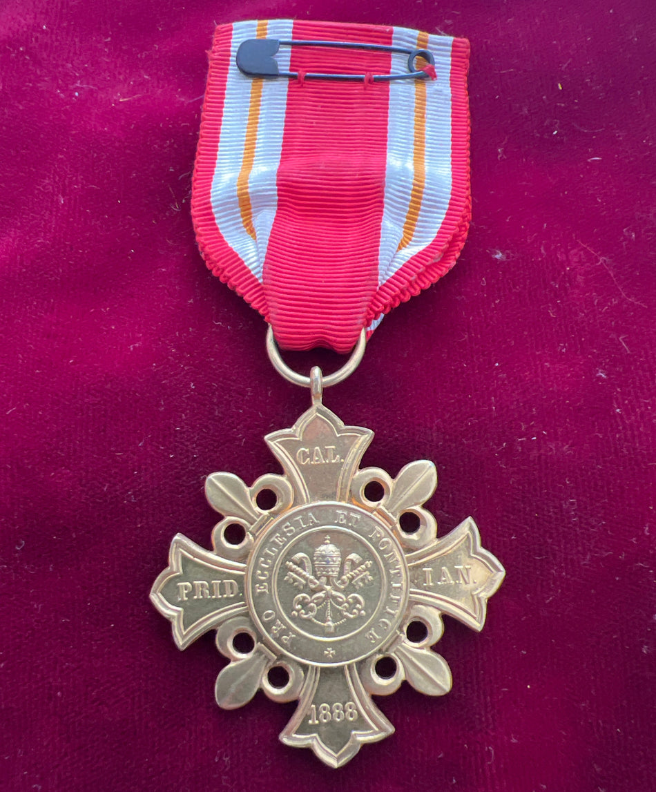 Vatican, Leo XIII pilgrims cross, bronze gilt