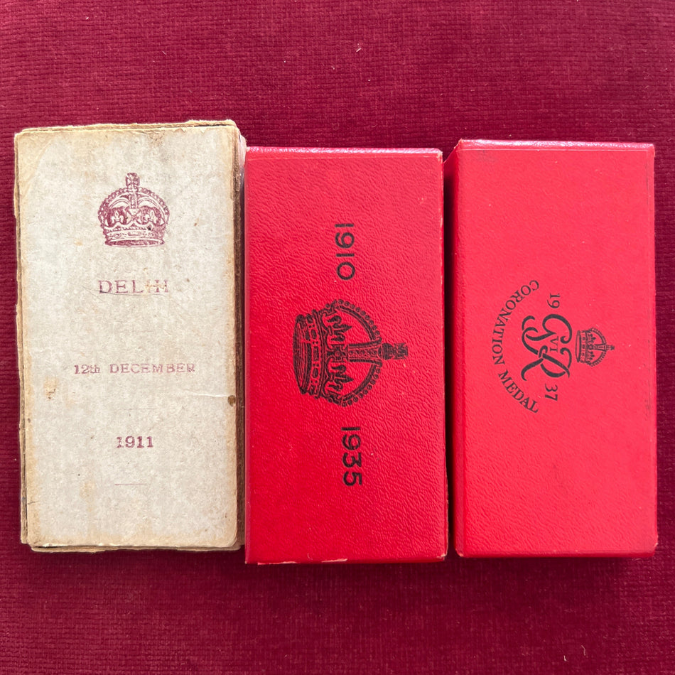 Interesting group of 3 to Dr Frederick Henry Gravely, officially named Delhi Durbar Medal (1911) in original box, with 1935 Jubilee & 1937 Coronation Medals in original boxes, eminent zoologist, entomologist & museum director, see history
