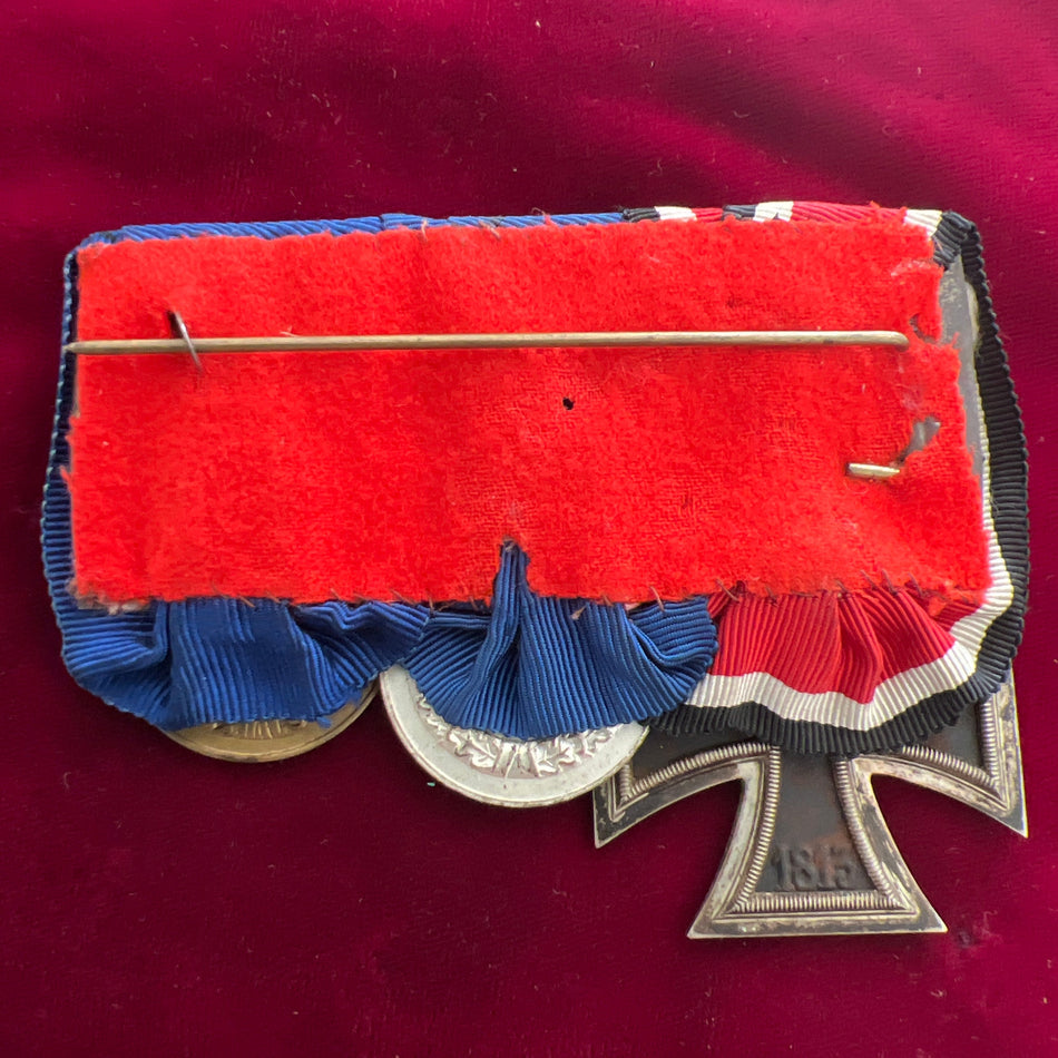 Nazi Germany, group of 3, Iron Cross, 4 Years Long Service Medal and 12 Years Long Service Medal, with Luftwaffe emblems, good tone to the medals