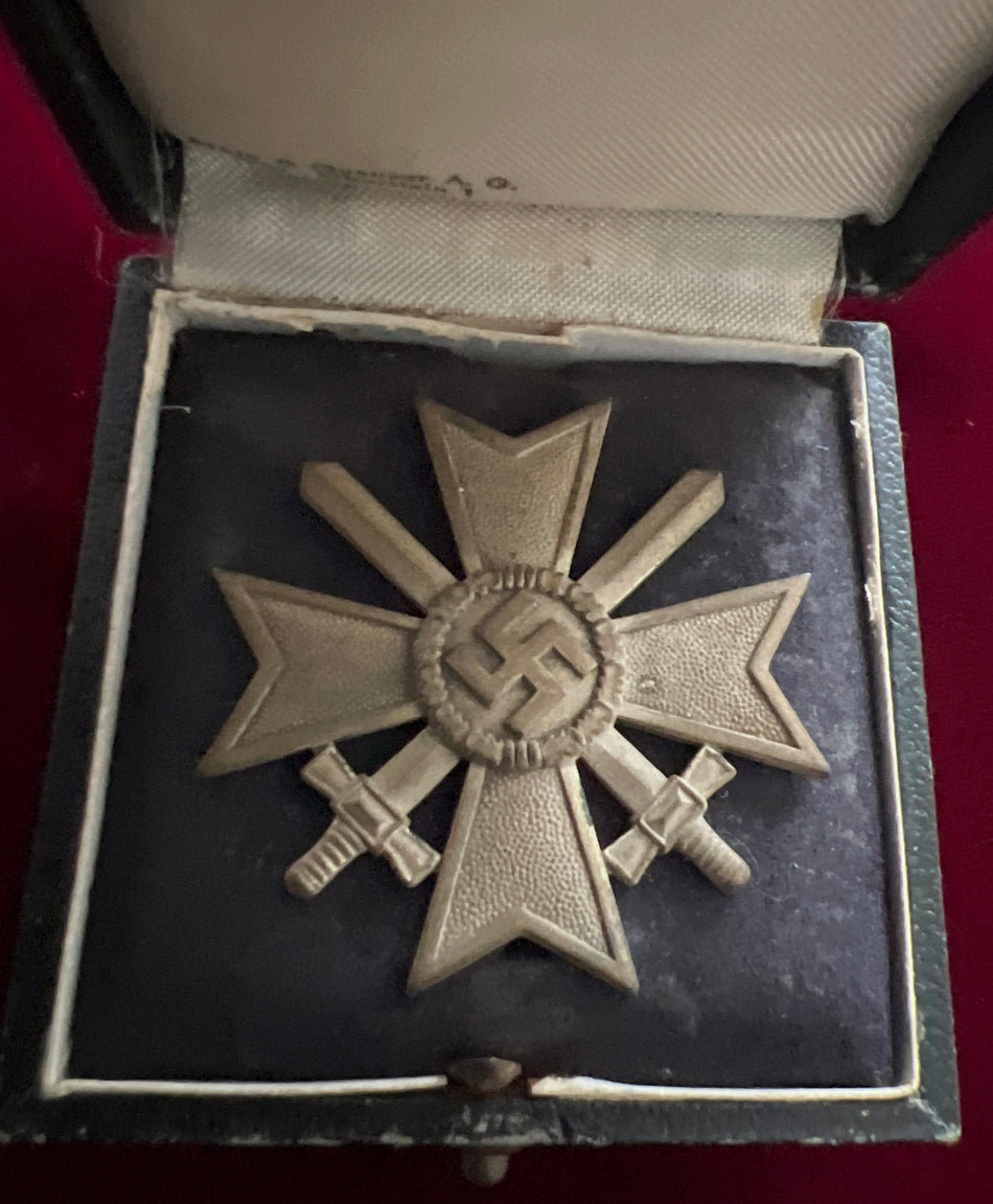Nazi Germany, War Merit Cross with swords, 1st class, in original case by Klein and Quenzer, some wear