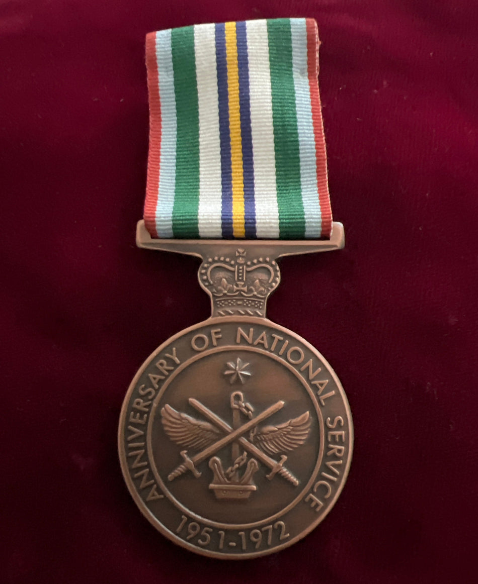 Australia, Anniversary of National Service Medal 1951-1972, named to 1724112 L. P. Sanlorezo
