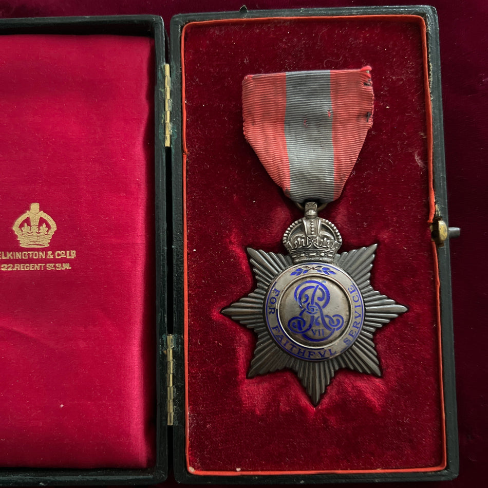 Imperial Service Medal, Edward VII issue 1902-10, engraved C.W. 1905, in original case