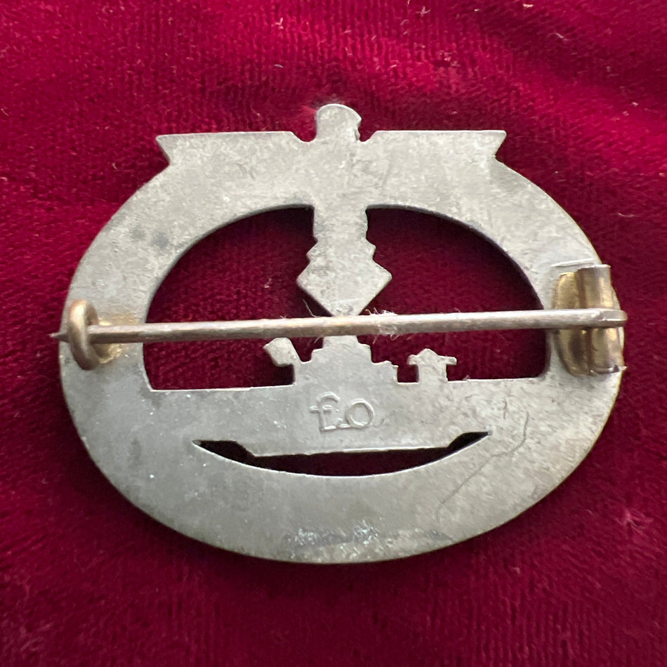 Nazi Germany, U-Boat War Badge, maker marked FO, some gilt on badge, late-war, a good example of type