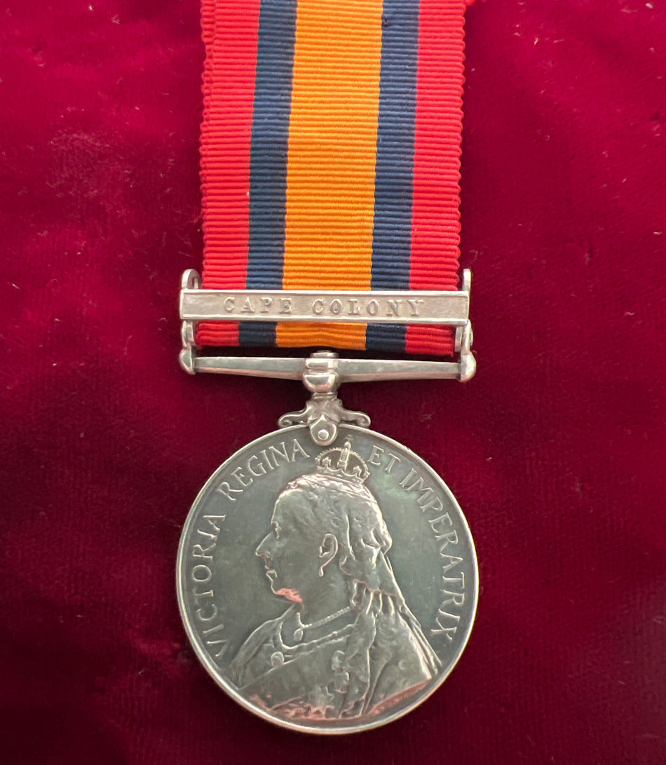 Queen's South Africa Medal, 1 bar, to 1316 Private J. Jubilees, Cape Police District 1