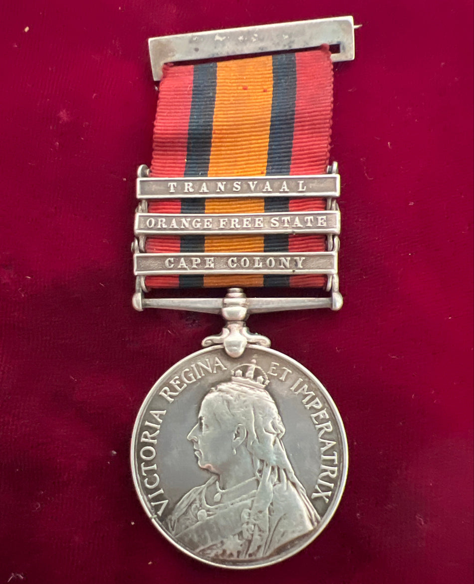 Queen's South Africa Medal, 3 bars, to 5034 G. King, 6 Dragoons