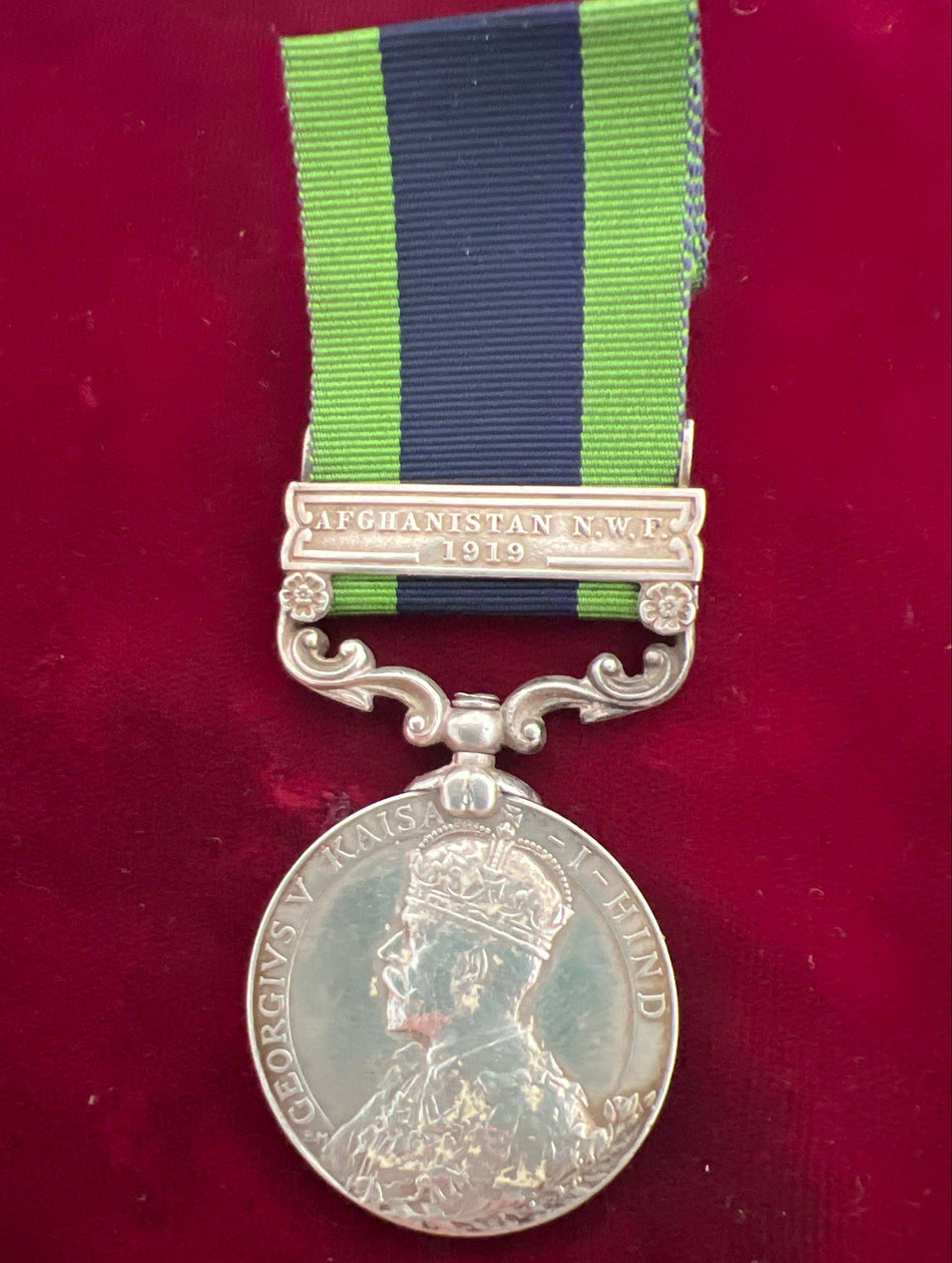 India General Service Medal (1909), Afghanistan N.W.F. 1919 clasp to 4279 Sepoy Khushal Khan, 1/12 Frontier Force Regiment