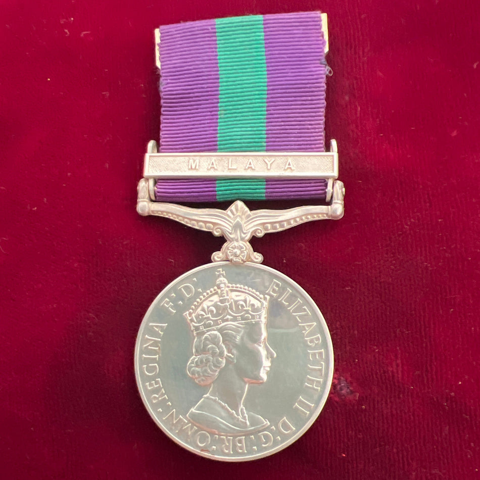 General Service Medal, Malaya bar, to 2574826 Aircraftman 1 T. A. Jarman, RAF, first issue 1953