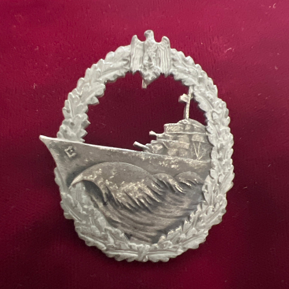 Nazi Germany, Destroyer War Badge, unmarked, mid-war example, some wear