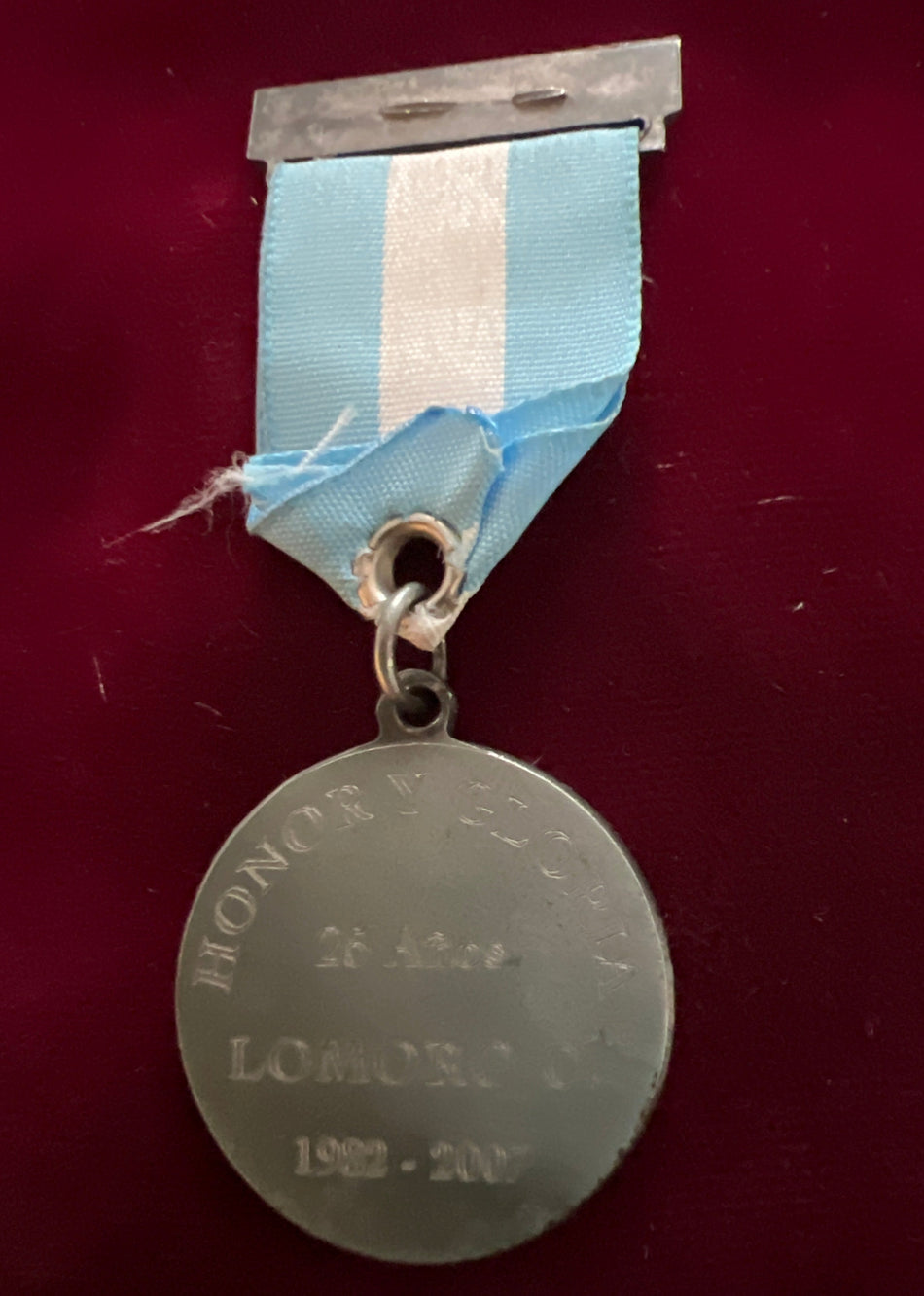 Argentina, Falklands War 25th Anniversary Commemorative Medal, 1982-2007, named to C. Lomoro, scarce