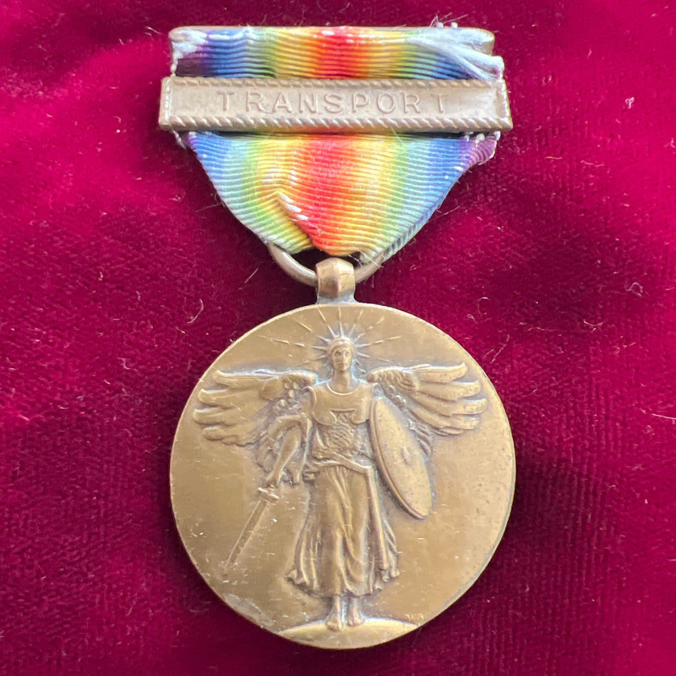 USA, Victory Medal 1917-1918, Navy 'Transport' bar, some wear to ribbon, a good example of type