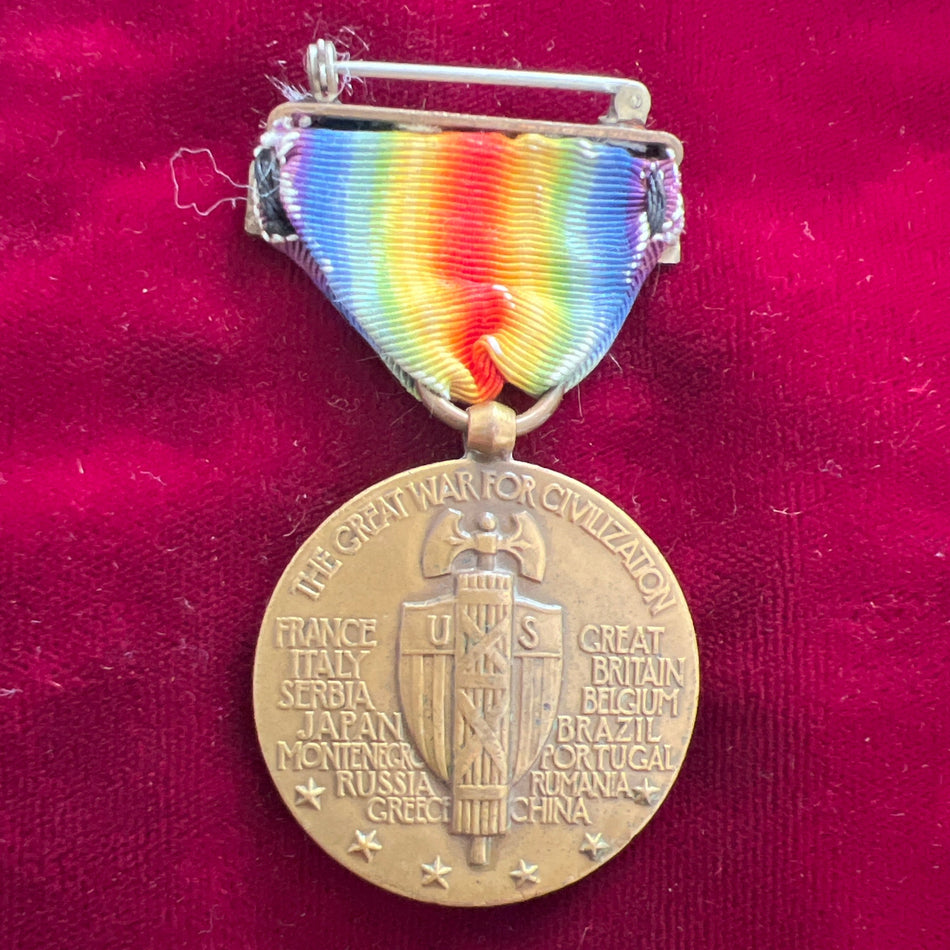 USA, Victory Medal 1917-1918, Navy 'Transport' bar, some wear to ribbon, a good example of type